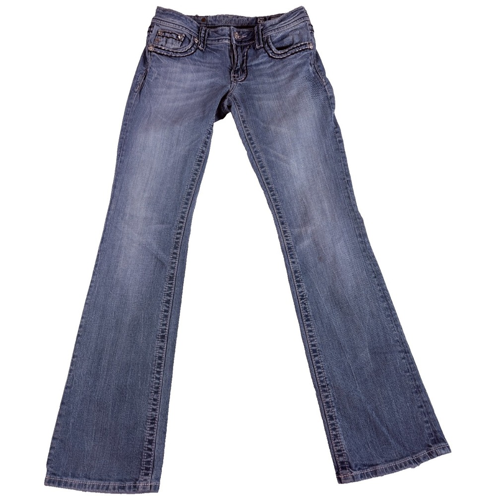 Buckle Miss Me Bootcut Jeans Womens 29 Blue Denim Embroidered Logo‎ Embellished